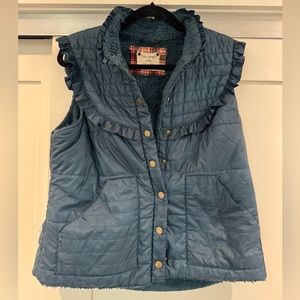 Free People Ruffle Quilted Puffer Vest